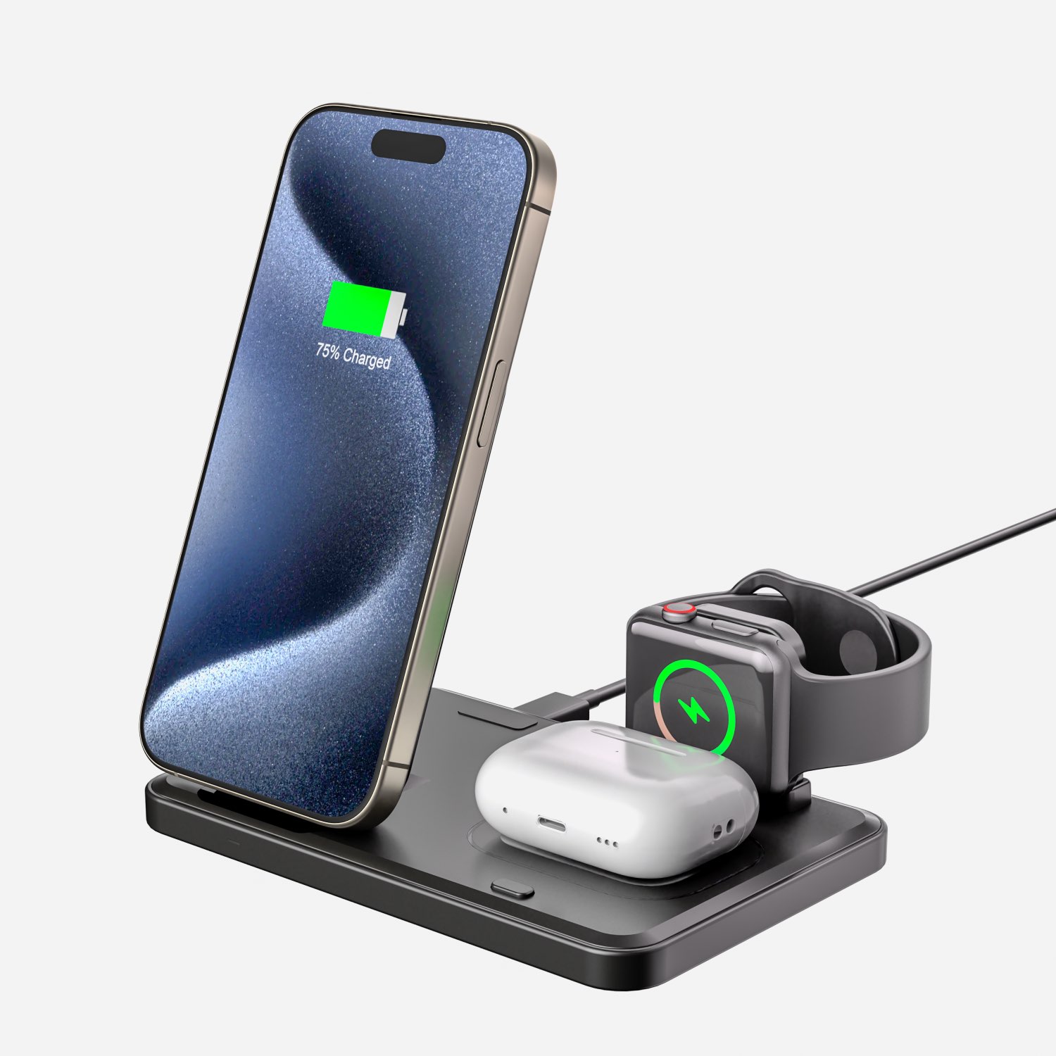 3-in-1 Wireless Charger - In-Use