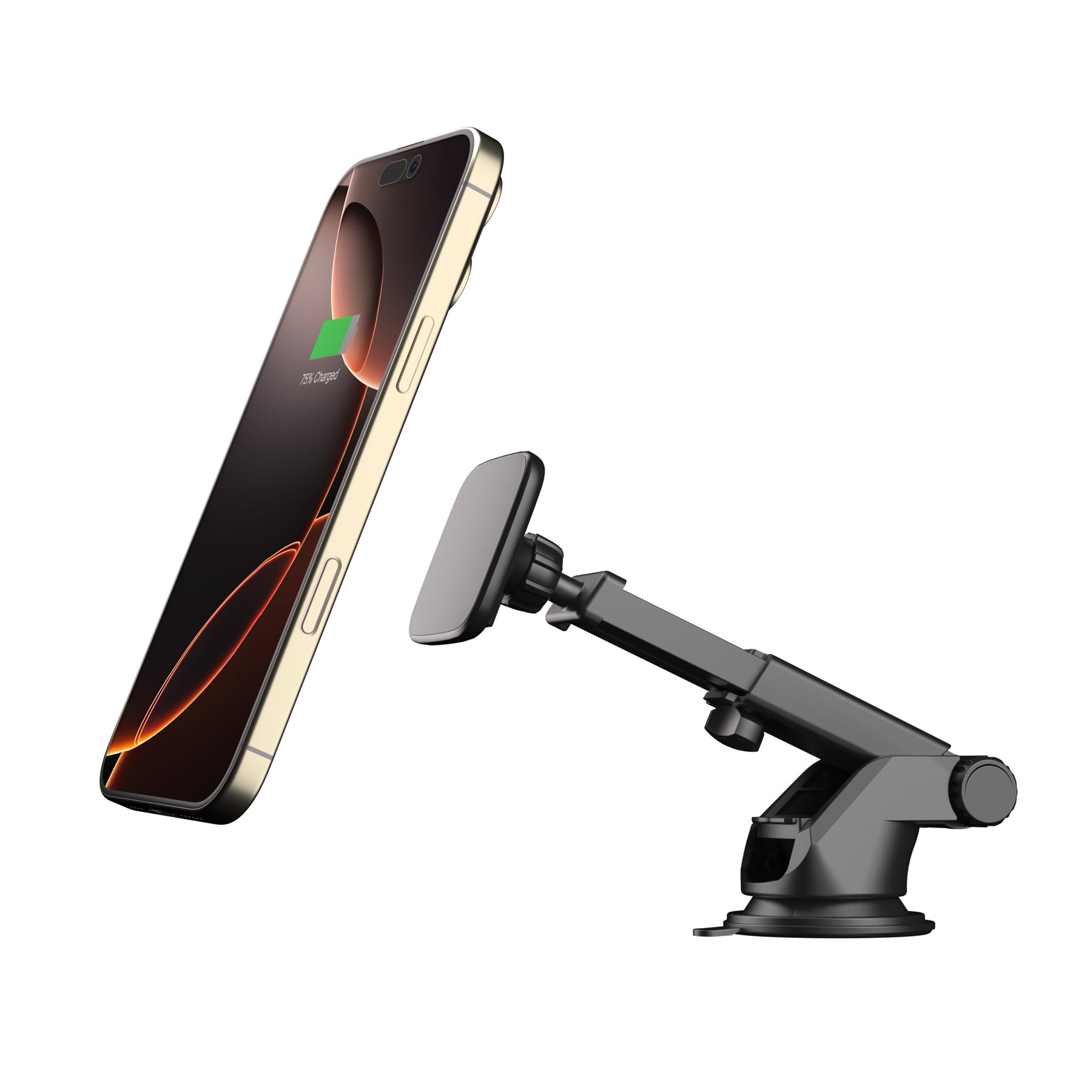 Car Wireless Charging Phone Holder - In Use