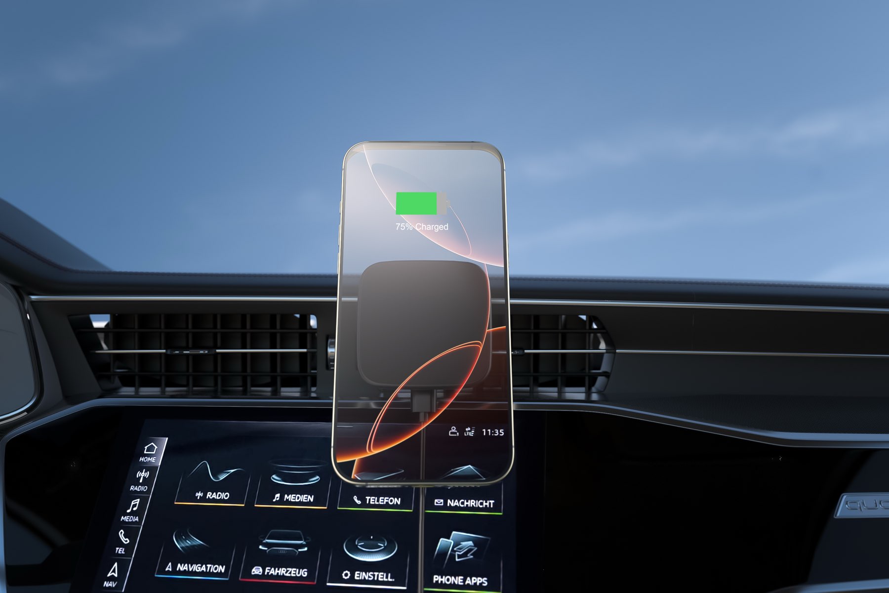 Car Wireless Charging Phone Holder - Multiple Angles