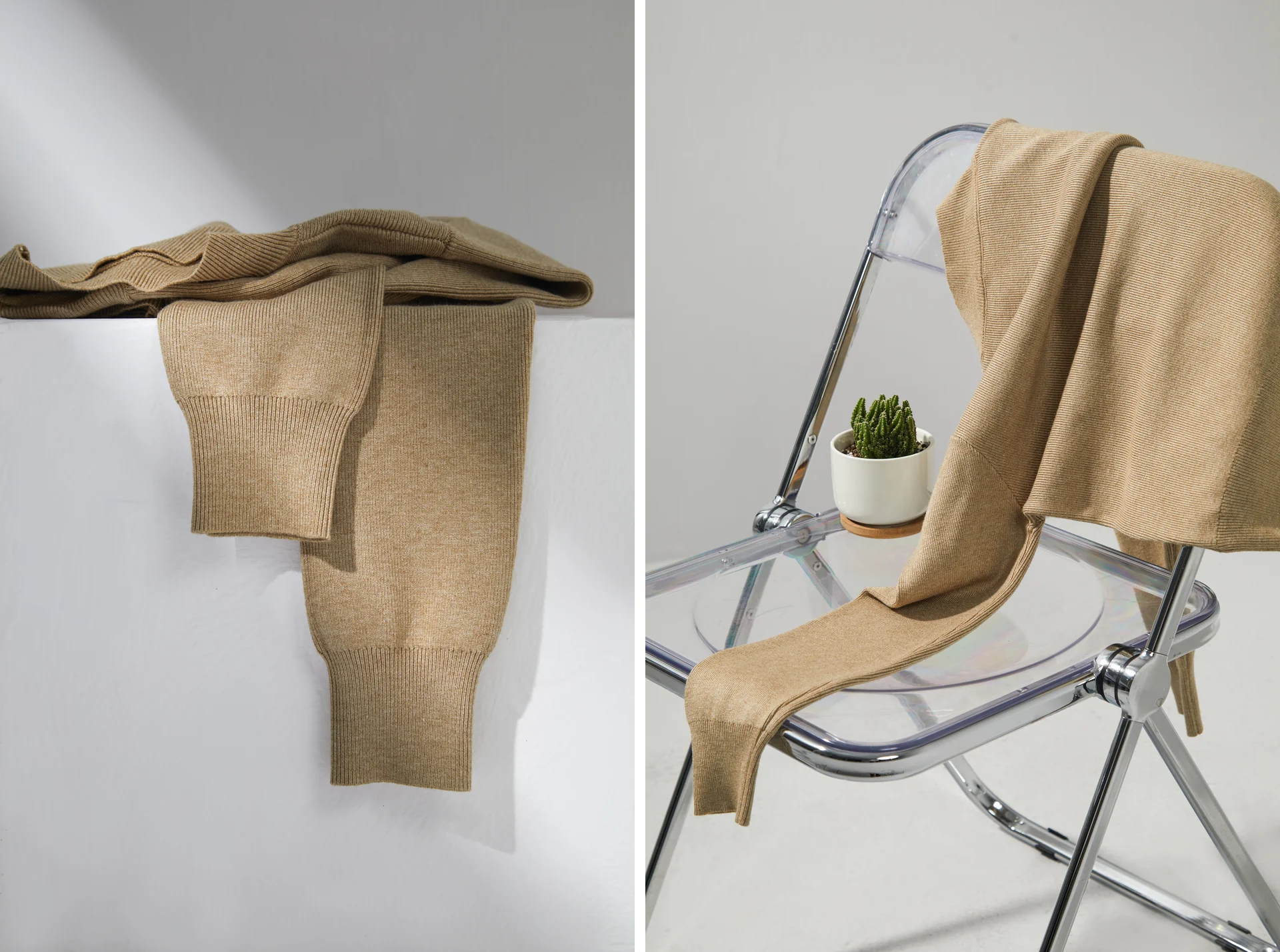 Camel Knit Sweater Still-Life Photography