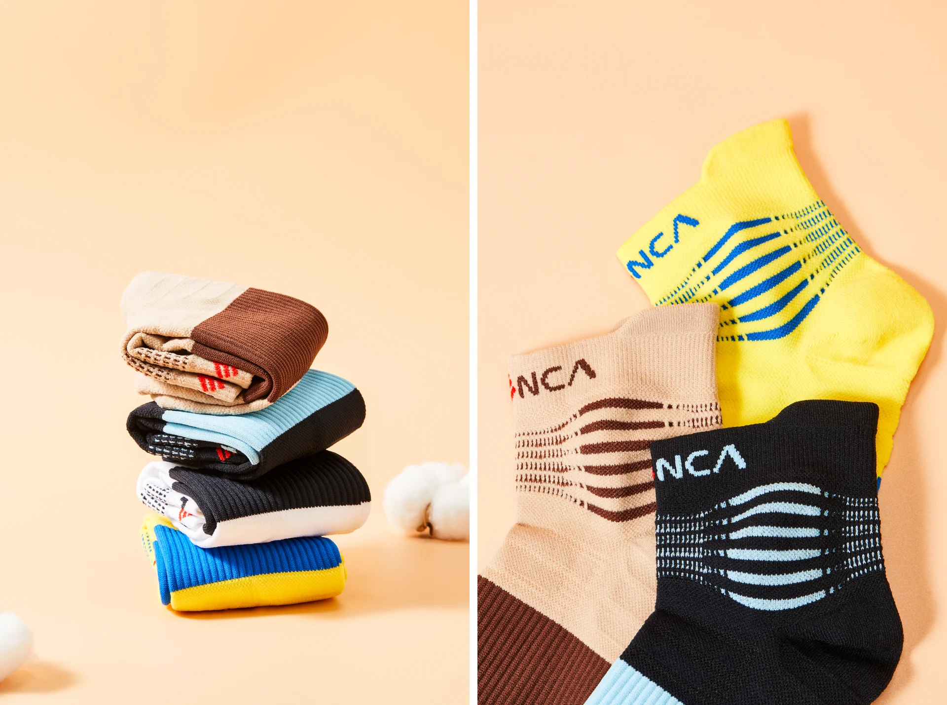 Colour-Block Sports Socks Still-Life Photography