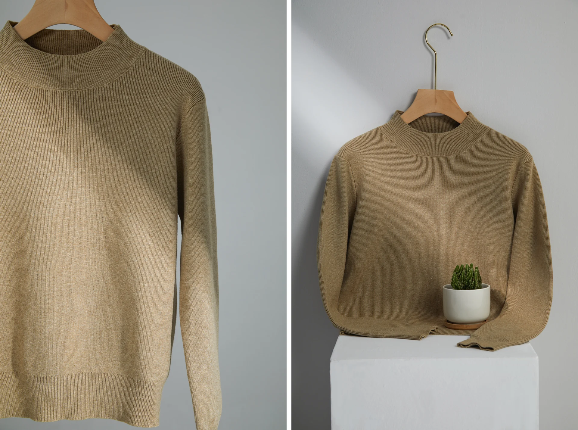 Camel Knit Sweater Still-Life Photography