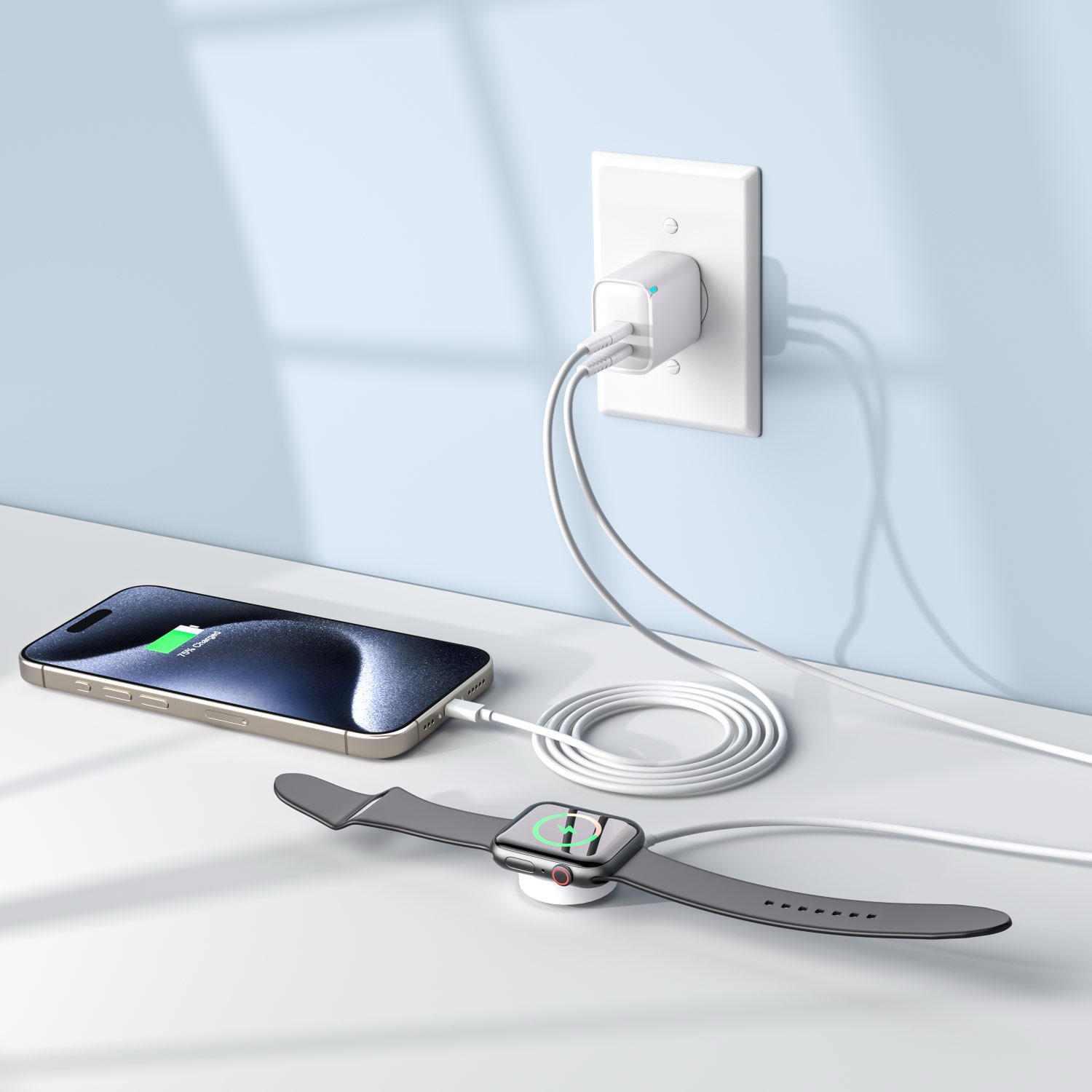 Dual Type-C Phone Charger - Professional 3D Rendering Service in China
