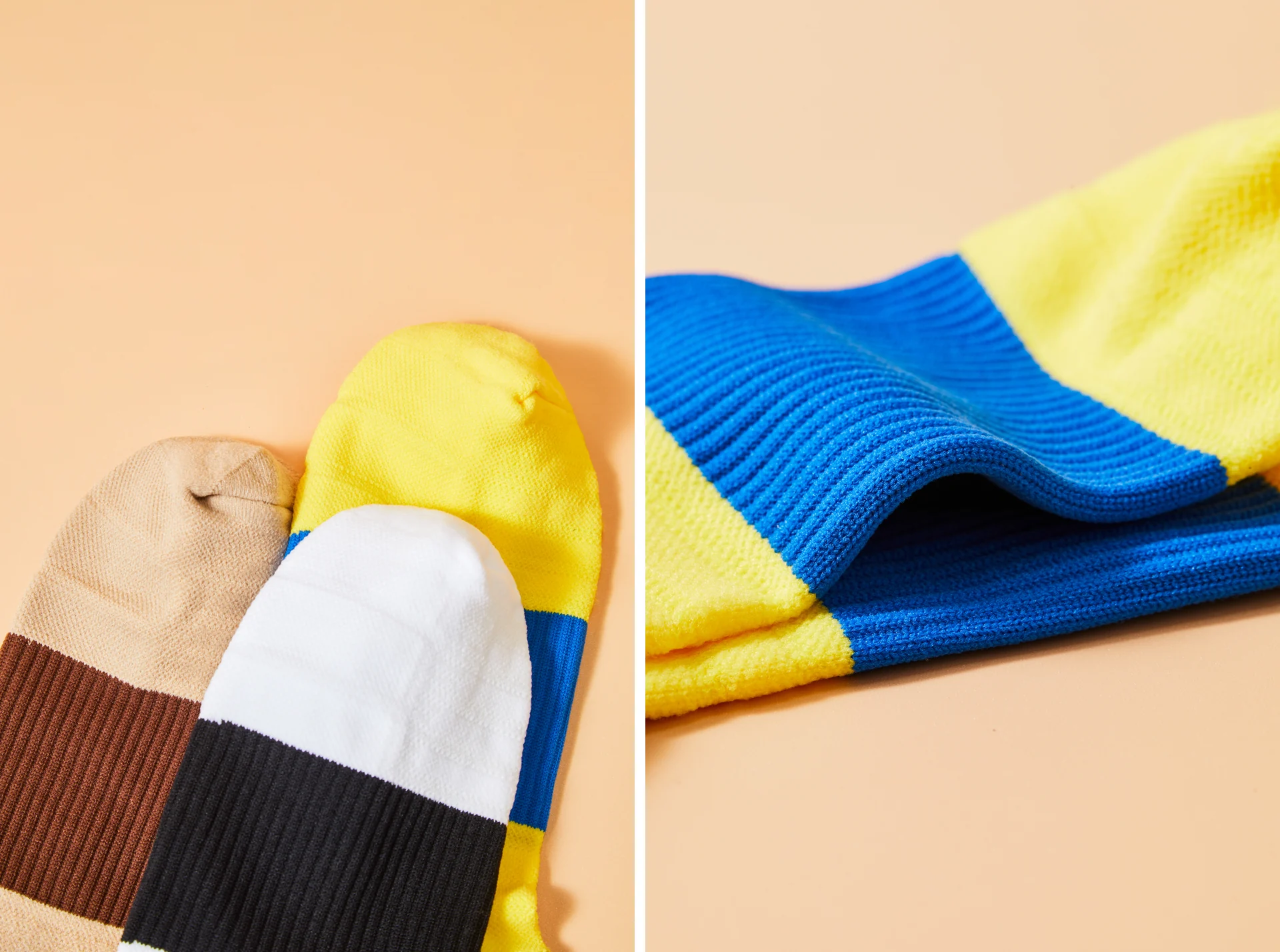 Colour-Block Sports Socks Still-Life Photography