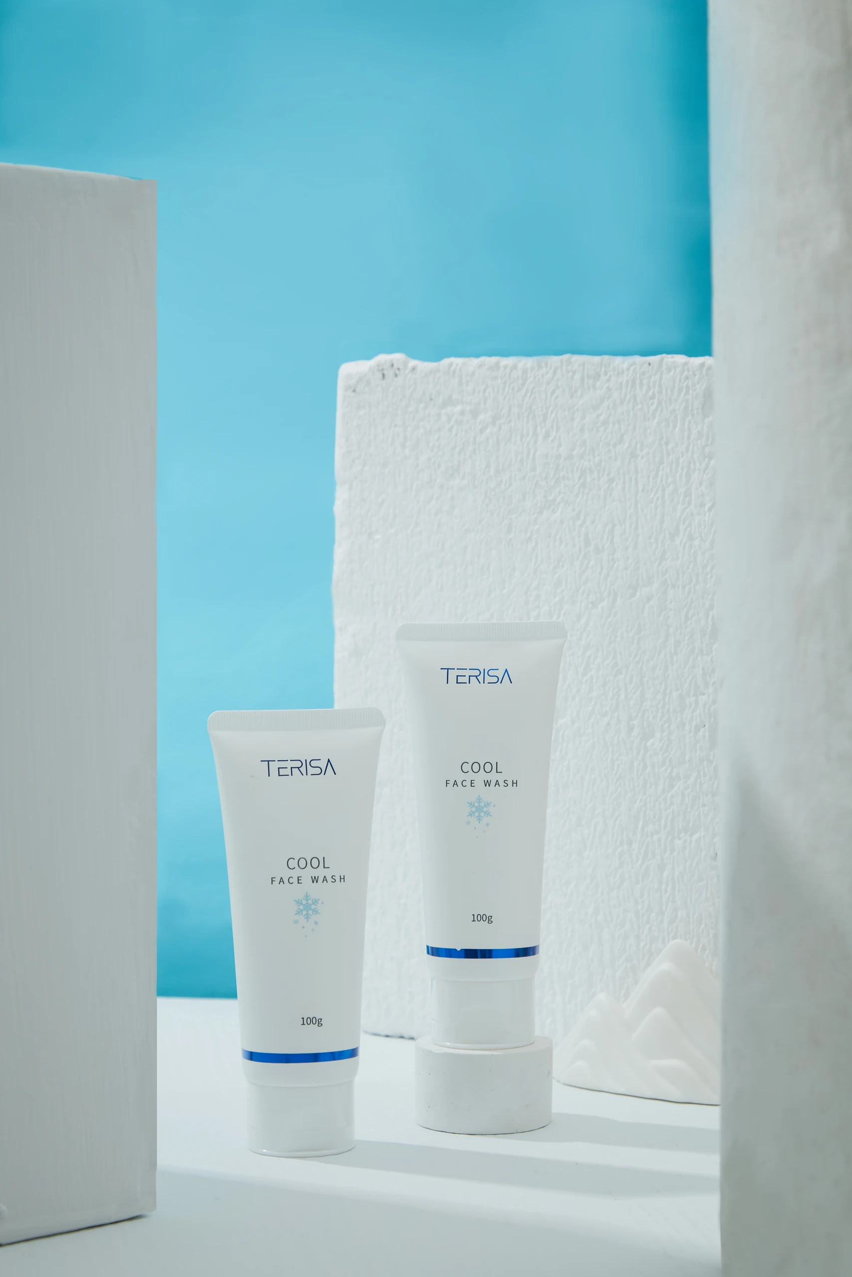 Blue and White Skincare Still Life