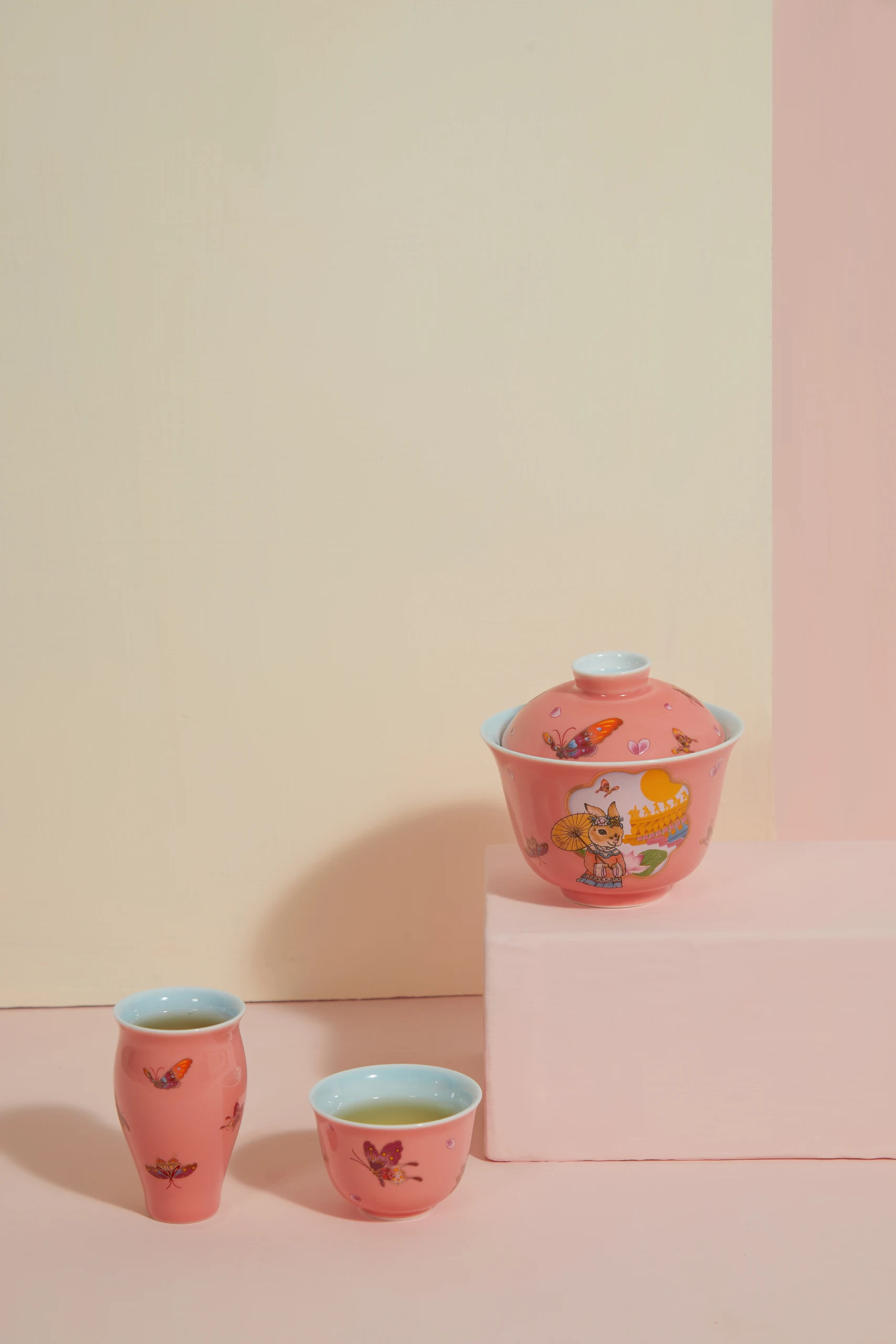插画茶具与礼盒产品摄影