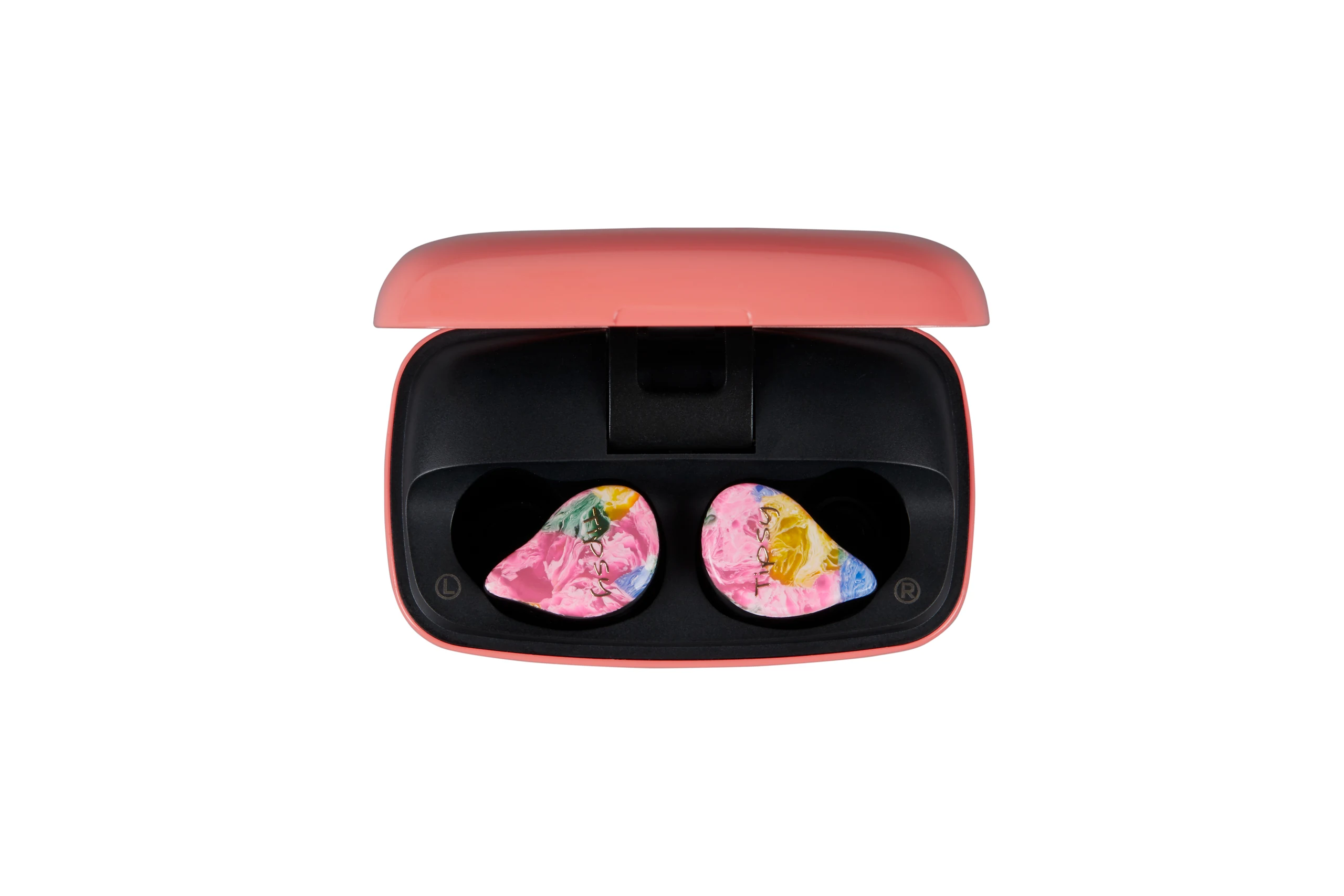 Wireless Earbuds in Colorful Still Life