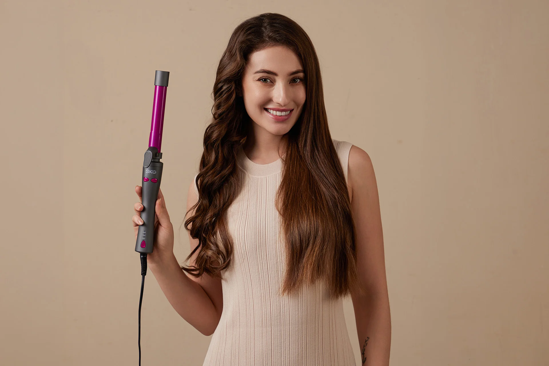 SKG Curling Iron Product Photography | Beauty Appliance Campaign